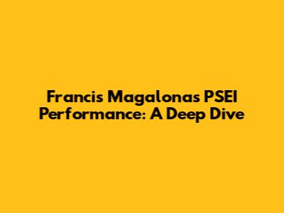 Francis Magalona's PSEI Performance: A Deep Dive
