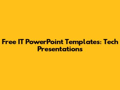 Free IT PowerPoint Templates: Tech Presentations
