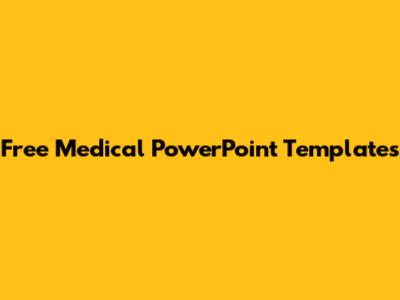 Free Medical PowerPoint Templates