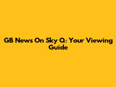 GB News On Sky Q: Your Viewing Guide