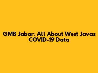 GMB Jabar: All About West Java's COVID-19 Data