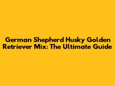 German Shepherd Husky Golden Retriever Mix: The Ultimate Guide