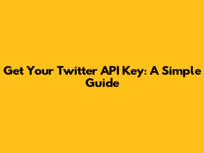 Get Your Twitter API Key: A Simple Guide