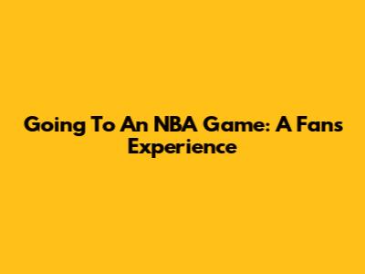 Going To An NBA Game: A Fan's Experience