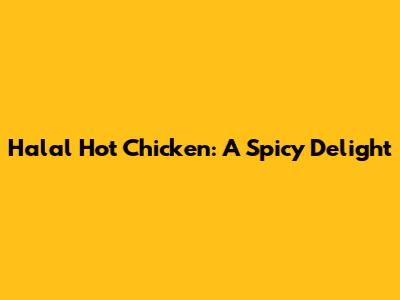 Halal Hot Chicken: A Spicy Delight
