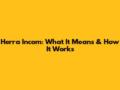 Herra Incom: What It Means & How It Works