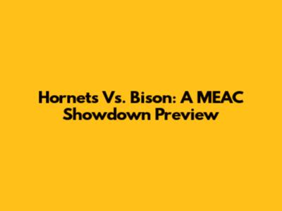 Hornets Vs. Bison: A MEAC Showdown Preview