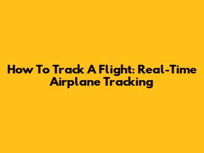 How To Track A Flight: Real-Time Airplane Tracking