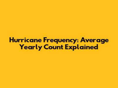 Hurricane Frequency: Average Yearly Count Explained