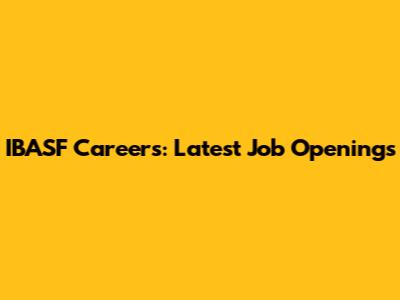 IBASF Careers: Latest Job Openings