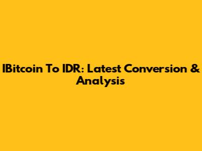 IBitcoin To IDR: Latest Conversion & Analysis