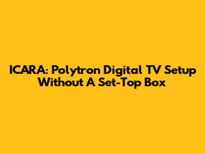 ICARA: Polytron Digital TV Setup Without A Set-Top Box
