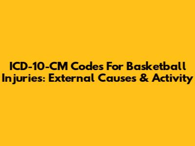 ICD-10-CM Codes For Basketball Injuries: External Causes & Activity