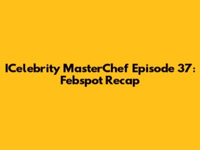 ICelebrity MasterChef Episode 37: Febspot Recap