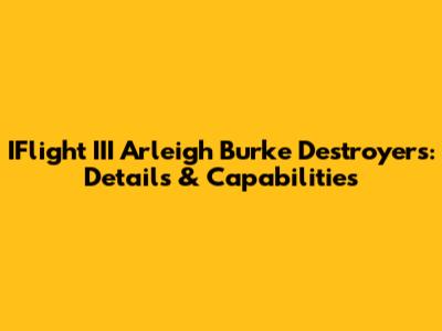 IFlight III Arleigh Burke Destroyers: Details & Capabilities