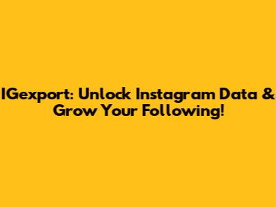 IGexport: Unlock Instagram Data & Grow Your Following!