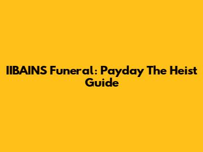 IIBAINS Funeral: Payday The Heist Guide
