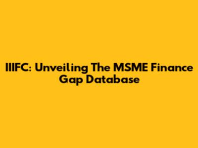 IIIFC: Unveiling The MSME Finance Gap Database