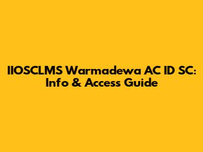 IIOSCLMS Warmadewa AC ID SC: Info & Access Guide