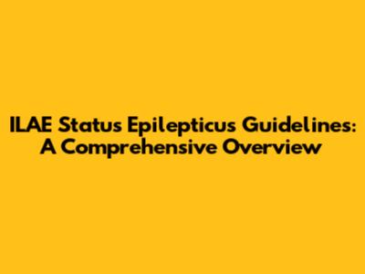ILAE Status Epilepticus Guidelines: A Comprehensive Overview