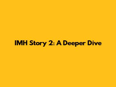 IMH Story 2: A Deeper Dive