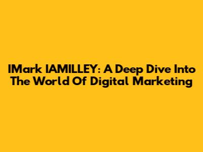 IMark IAMILLEY: A Deep Dive Into The World Of Digital Marketing