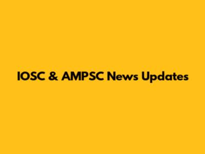 IOSC & AMPSC News Updates