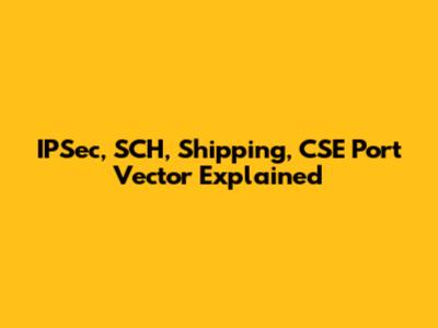IPSec, SCH, Shipping, CSE Port Vector Explained