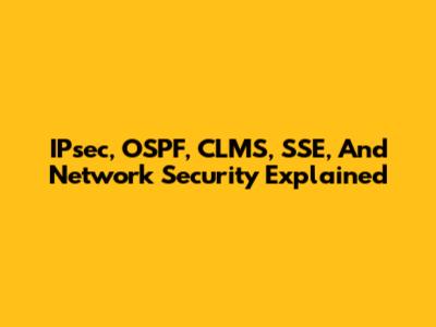 IPsec, OSPF, CLMS, SSE, And Network Security Explained