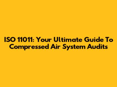 ISO 11011: Your Ultimate Guide To Compressed Air System Audits