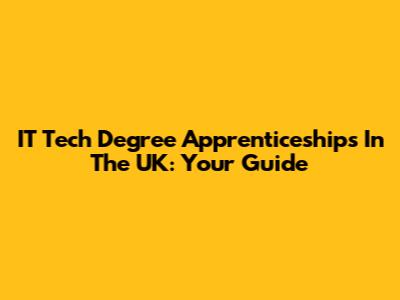 IT Tech Degree Apprenticeships In The UK: Your Guide