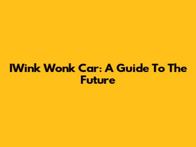 IWink Wonk Car: A Guide To The Future