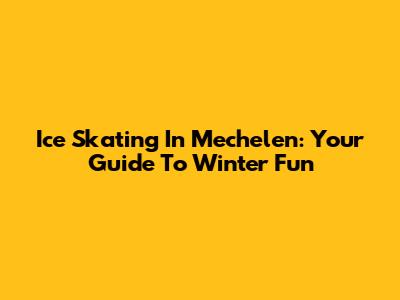Ice Skating In Mechelen: Your Guide To Winter Fun