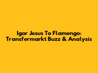 Igor Jesus To Flamengo: Transfermarkt Buzz & Analysis