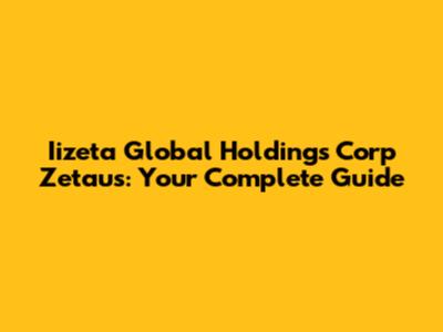 Iizeta Global Holdings Corp Zetaus: Your Complete Guide