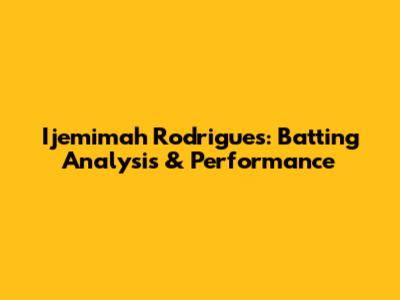 Ijemimah Rodrigues: Batting Analysis & Performance