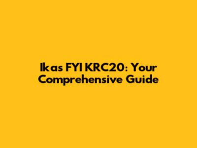 Ikas FYI KRC20: Your Comprehensive Guide