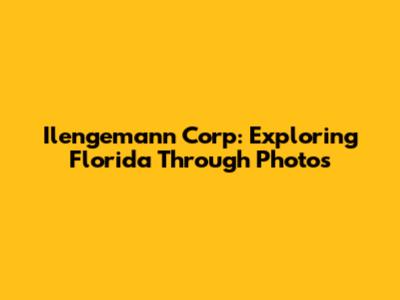Ilengemann Corp: Exploring Florida Through Photos