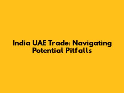 India UAE Trade: Navigating Potential Pitfalls