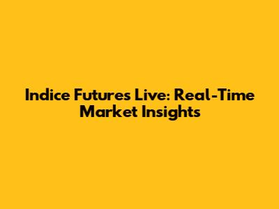 Indice Futures Live: Real-Time Market Insights