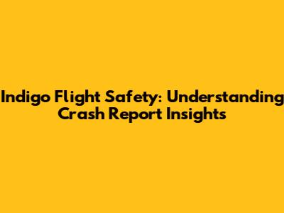 Indigo Flight Safety: Understanding Crash Report Insights