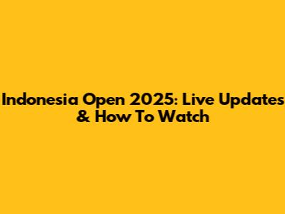 Indonesia Open 2025: Live Updates & How To Watch
