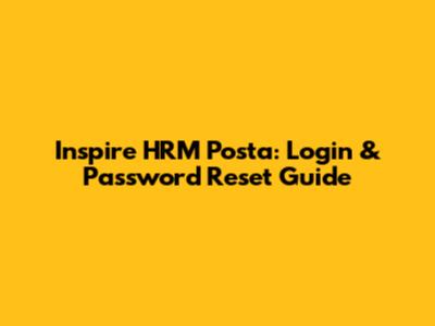 Inspire HRM Posta: Login & Password Reset Guide
