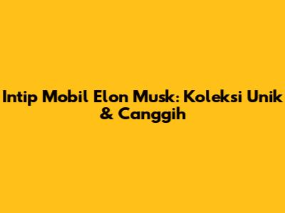 Intip Mobil Elon Musk: Koleksi Unik & Canggih