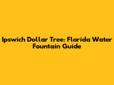 Ipswich Dollar Tree: Florida Water Fountain Guide