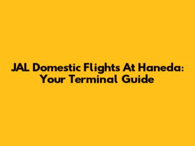 JAL Domestic Flights At Haneda: Your Terminal Guide