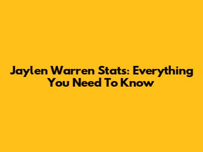 Jaylen Warren Stats: Everything You Need To Know