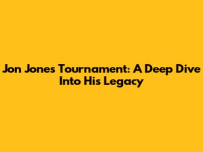 Jon Jones Tournament: A Deep Dive Into His Legacy
