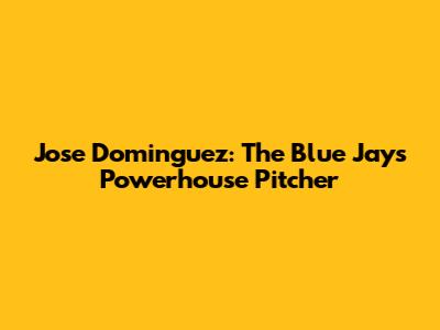 Jose Dominguez: The Blue Jays' Powerhouse Pitcher