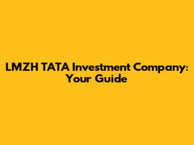 LMZH TATA Investment Company: Your Guide